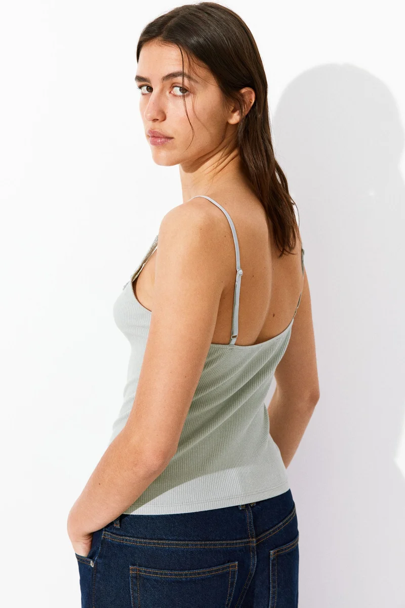 H&M Lace-trimmed strappy top