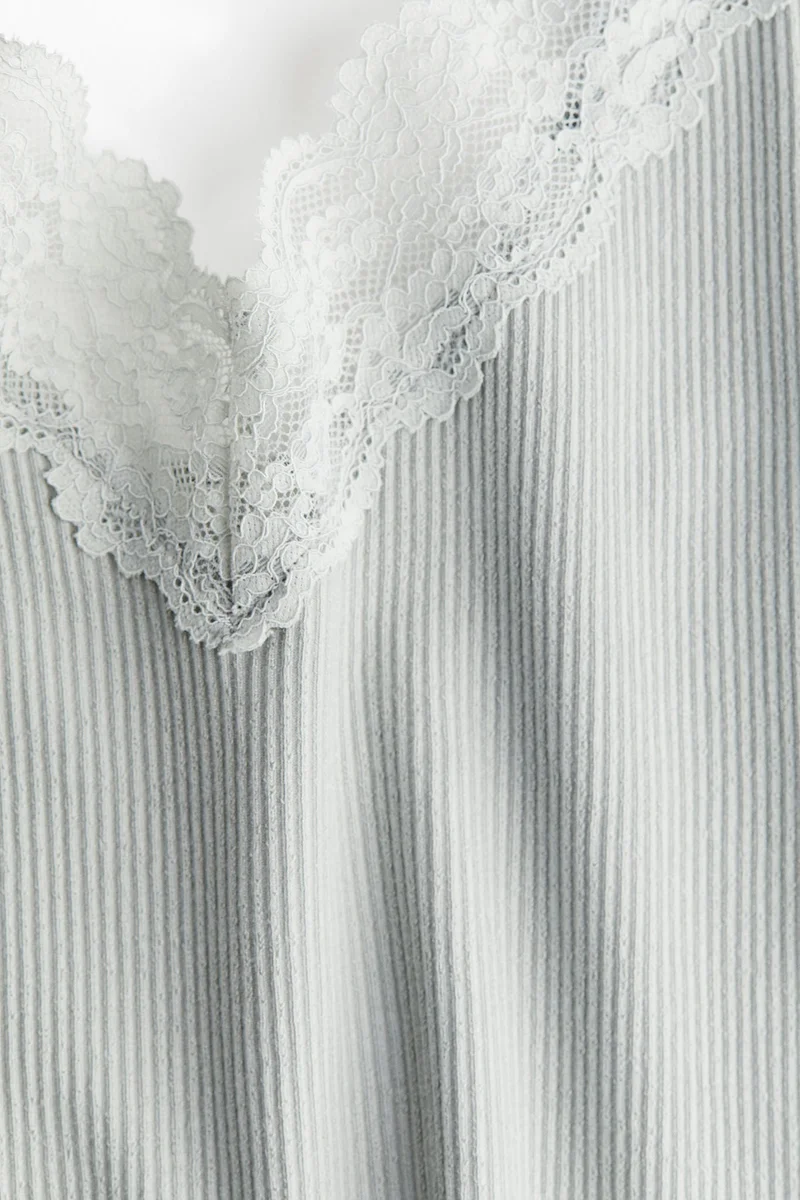 H&M Lace-trimmed strappy top