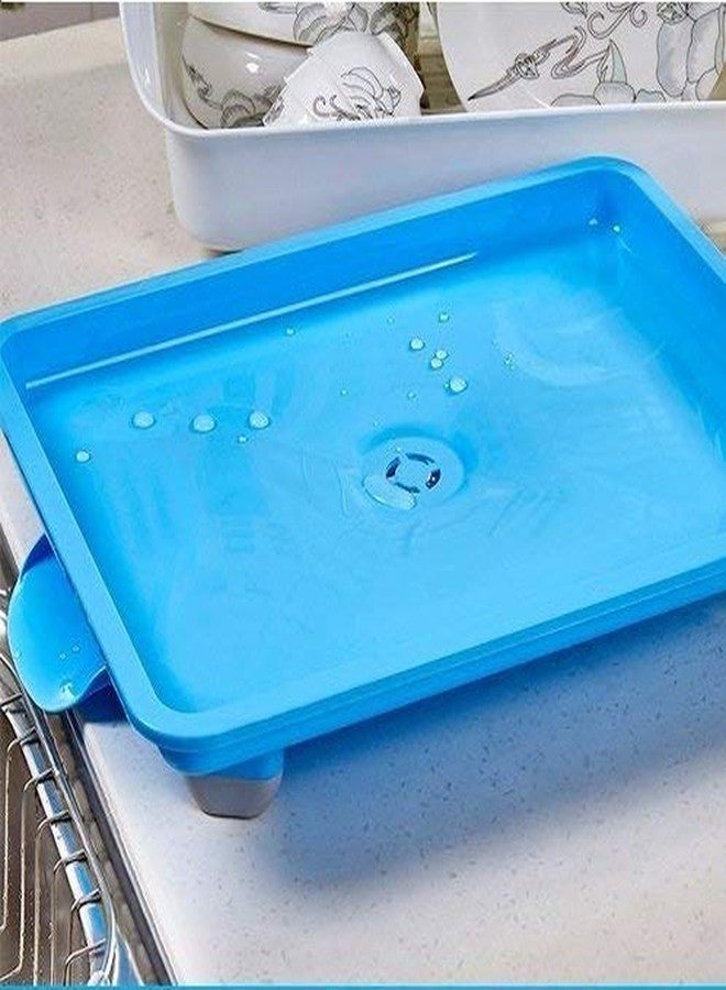 Vruta 2 Layer Sink Dish Plate Drainer Drying Rack,with Tray Utensil Holder Basket (Colour May Vary) - Image 3