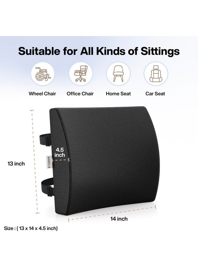 FOVERA Lumbar Support for Chair, Orthopedic Back Support Memory Foam Backrest Cushion - Designed for Back Pain Relief - Ideal Back Pillow for Computer/Office Chair (Mesh Black, Standard) - Image 4
