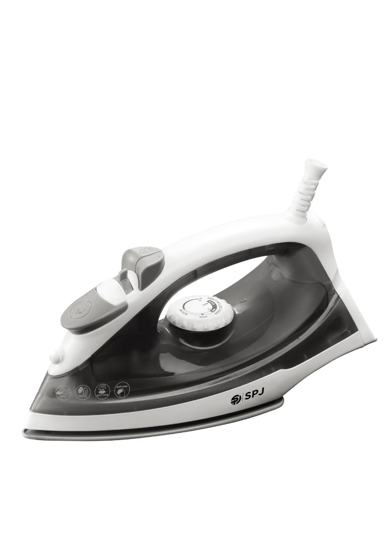 SPJ 1200W Steam Iron with 160ml Water Tank, Spray & Steam Function, Burst Steam, Self-Clean & Overheat Protection – Black - Image 1