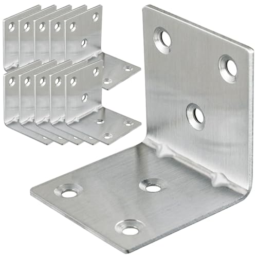 LOSYHU 20PCS L Brackets Corner Bracket 2"x2"x2", Heavy Duty Corner Brace for Wood, Right Angle Brackets, 50MM 2Inch Wide 90 Degree Bracket for Wooden Frame Furniture Shelves Chairs - Image 1