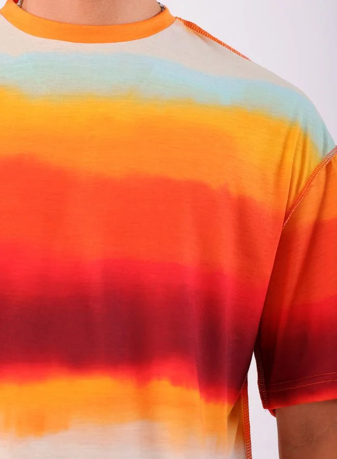 The Indian Garage Co Men Oversized Metaverse Round Neck Tshirt
