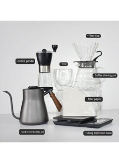 Generic V60 Pour Over Coffee Maker Set 7 in 1 Coffee Accessories Tools,304 Stainless Gooseneck Kettle with Thermometer,Coffee Grinder V60 Dripper Brewer & filters Server of Coffee Set travel Bag  - Image 2
