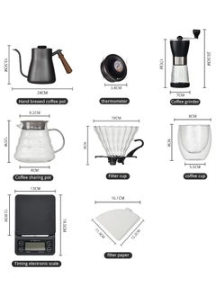 Generic V60 Pour Over Coffee Maker Set 7 in 1 Coffee Accessories Tools,304 Stainless Gooseneck Kettle with Thermometer,Coffee Grinder V60 Dripper Brewer & filters Server of Coffee Set travel Bag  - Image 3