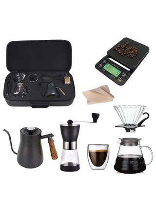 V60 مجموعة هدايا صُنع القهوة 7 في 1 أدوات ملحقات القهوة ، غلاية 304 من الفولاذ المقاوم للصدأ مع ميزان حرارة ، مطحنة قهوة V60 Dripper Brewer وفلاتر خادم من مجموعة القهوة حقيبة سفر - pzsku/Z44B38C50D7FC0F7EF9BBZ/45/_/1663926191/d1305a64-4384-41fe-8053-40f8c2da2b5e