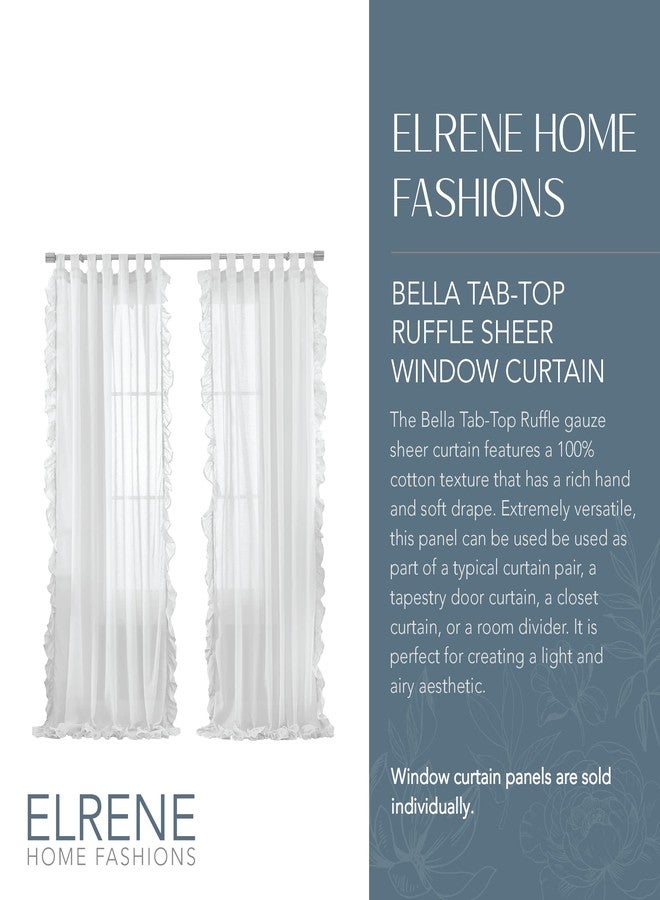 إلرين ستارة نافذة شفافة مكشكشة من Elrene Home Fashions Bella French Country Cottage Core، مقاس 52 بوصة × 84 بوصة (لوحة واحدة)، لون أبيض - Image 2