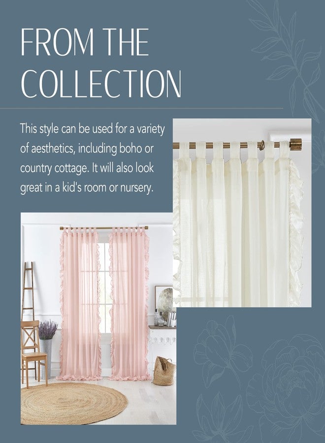 إلرين ستارة نافذة شفافة مكشكشة من Elrene Home Fashions Bella French Country Cottage Core، مقاس 52 بوصة × 84 بوصة (لوحة واحدة)، لون أبيض - Image 5