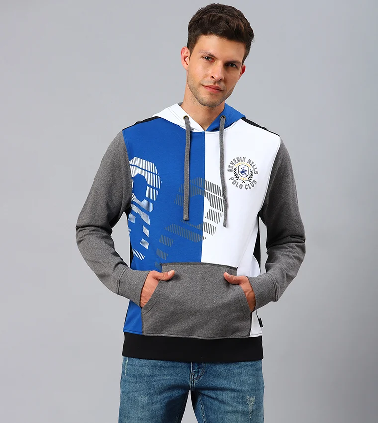 Beverly Hills Polo Club Men's Solid Fleece Pop-Over Hoodie