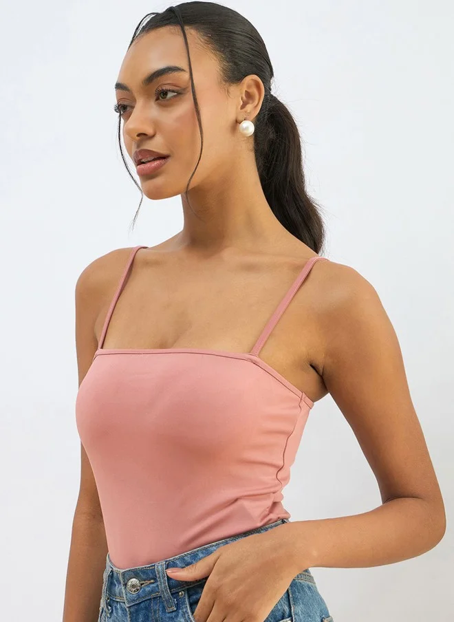 ساسافراس Pink Strappy Bodysuit for Women