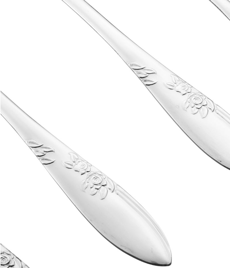 هيك طقم شوك أكل من الستانلس ستيل المقاوم للصدأ مكون من 12 قطعة فضي - Image 3