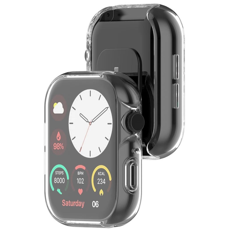 Wisely Protective Case Cover Compatible with Noise Colorfit Vision 3 SmartWatch Full Screen Protector Soft Case HD Clear, Transparent - Image 2