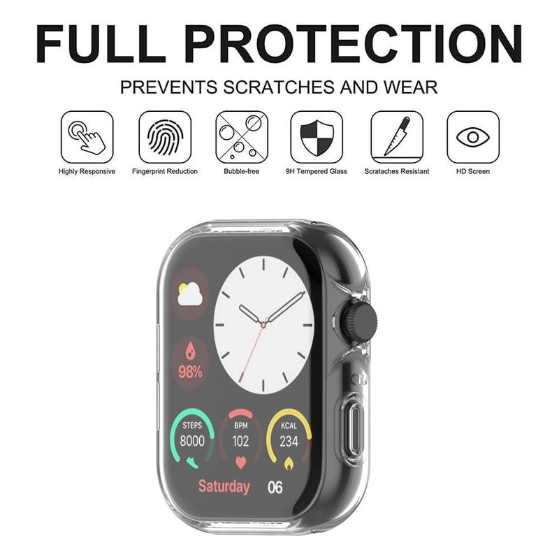 Wisely Protective Case Cover Compatible with Noise Colorfit Vision 3 SmartWatch Full Screen Protector Soft Case HD Clear, Transparent - Image 3