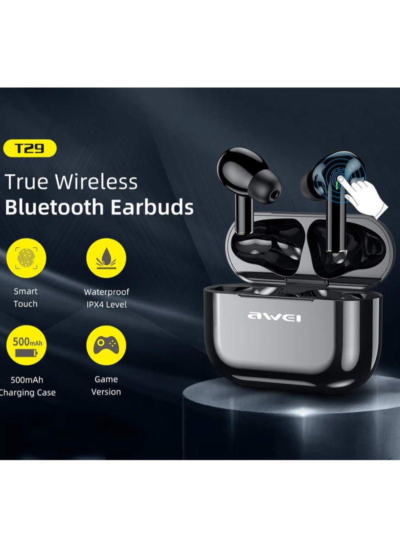Awei - Awei- Bluetooth In-Ear Earphones with Microphone, Wireless In-Ear Headphones, Headphones, Fast Charging, T29 - Image 1