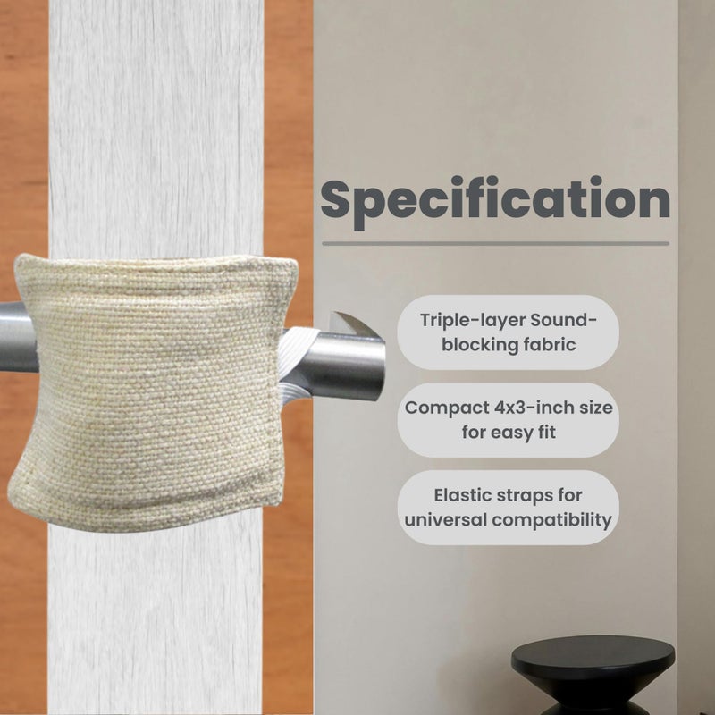 Gadgetime USA Door Slam Stopper - Noise Reducing Latch Cover Door Noise Blocker with Elastic Straps - Durable Door Silencer with Thick Fabric for Safety & Quiet Rooms - Fits All Doors 4"x3" Pack of 1 - Image 4