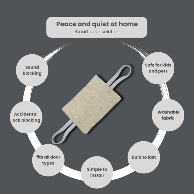Gadgetime USA Door Slam Stopper - Noise Reducing Latch Cover Door Noise Blocker with Elastic Straps - Durable Door Silencer with Thick Fabric for Safety & Quiet Rooms - Fits All Doors 4"x3" Pack of 1 - Image 3