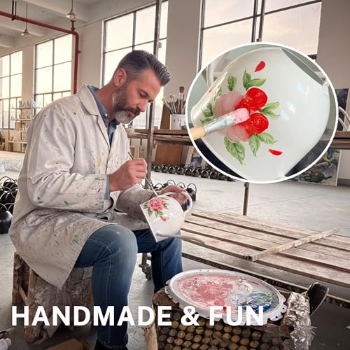 MOYEE Small White Metal Long Spout Watering Can Outdoor Indoor Spray Bottle for Plants Hand Drawn Patterns,1/2 Gallon Plant Mister Durable Metal Structure Lawn Garden Watering Equipment - Image 2