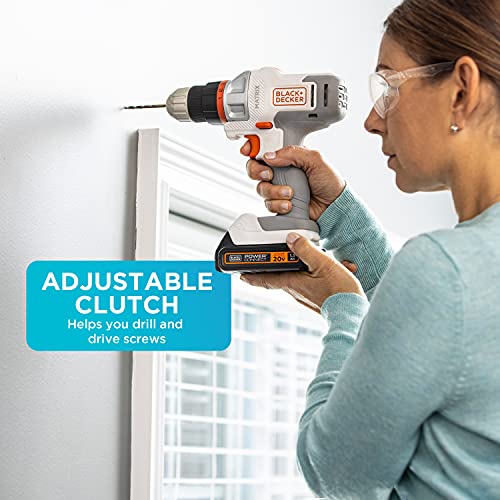 BLACK+DECKER 20V MAX Matrix Cordless Drill/Driver Kit, White (BDCDMT120WC1FF) - Image 5