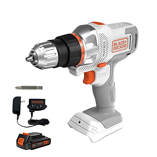BLACK+DECKER 20V MAX Matrix Cordless Drill/Driver Kit, White (BDCDMT120WC1FF) - Image 1