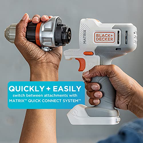 BLACK+DECKER 20V MAX Matrix Cordless Drill/Driver Kit, White (BDCDMT120WC1FF) - Image 4