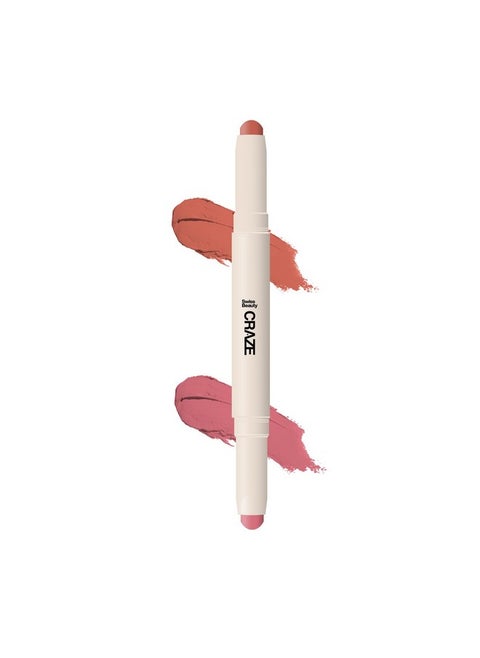 Craze Duo Non Transferable Lipstick | 2-In-1 Long Lasting Lip Colours With Satin Matte Finish | Shade- Peach Me Pink, 2G