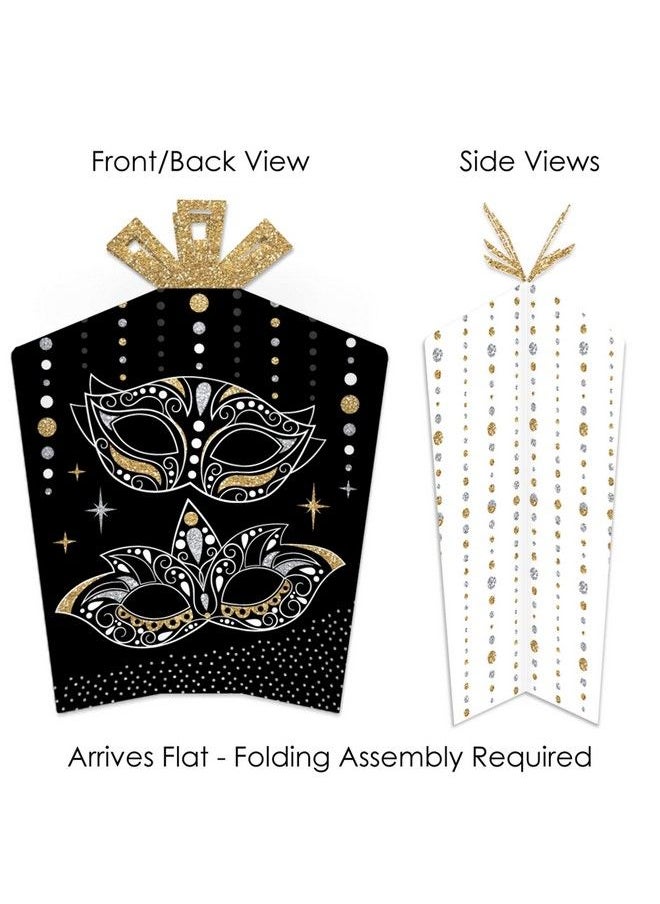 Big Dot of Happiness - Masquerade Table Decorations Venetian Mask Party Fold And Flare Centerpieces 10 Count - Image 1