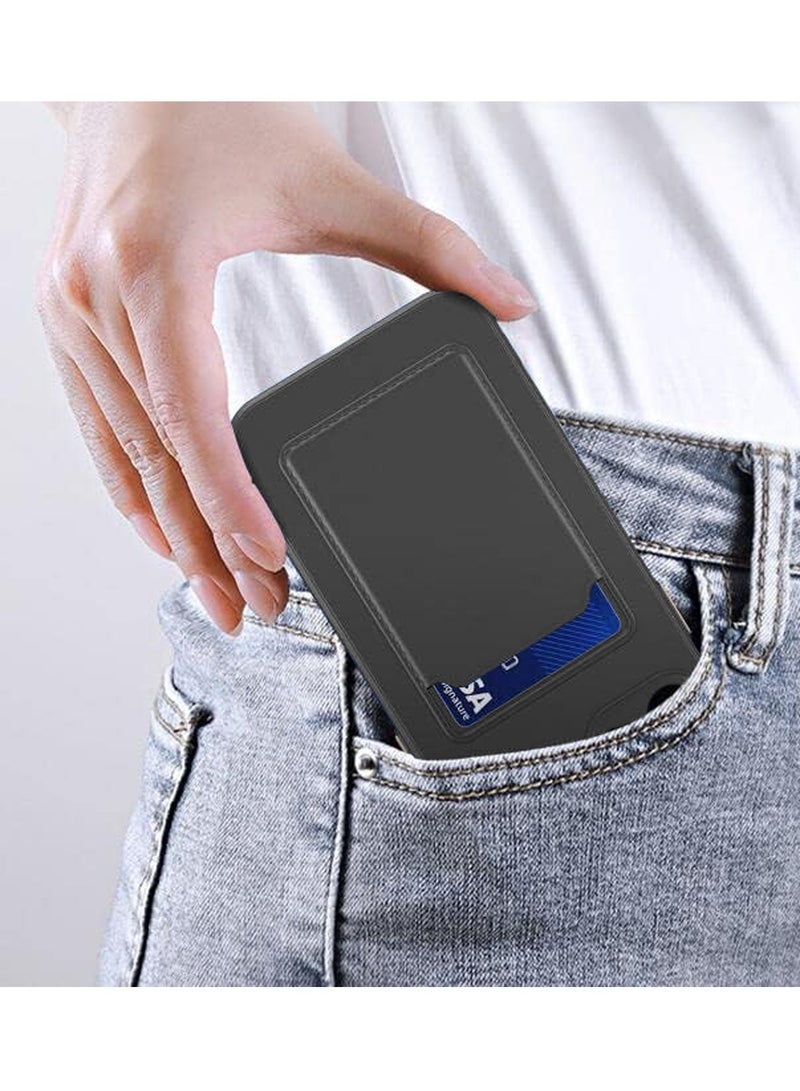 دبليو تيك غطاء حماية من السيليكون TPU مع حامل بطاقات لهاتف سامسونج جالاكسي S23 FE 5G 2023 أسود - Image 2