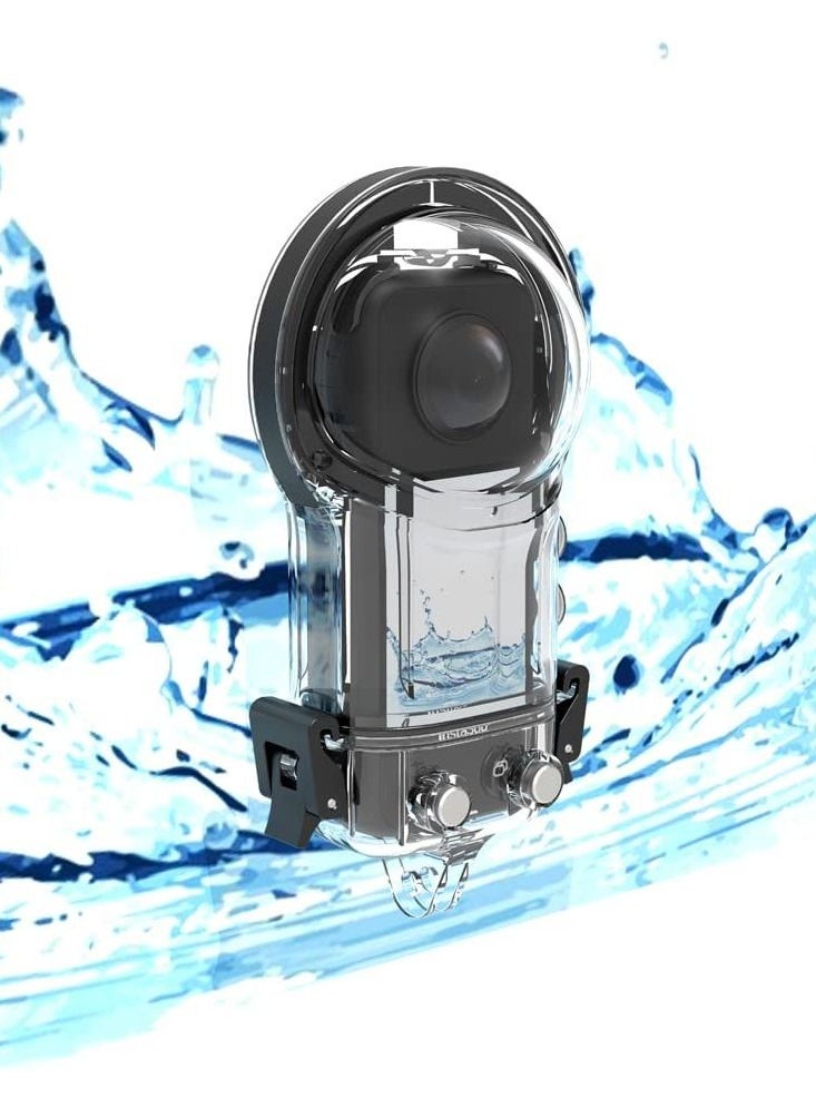 KASTWAVE - Waterproof Housing Case for Insta360 X3 Action Case, Double Lock Dive Protective Housing Shell WIth Bracket Mount Accessories, 30M Underwater Diving Protection - Image 1