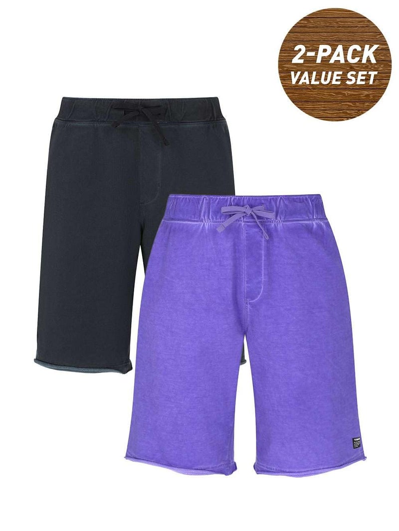 Termit Men's 2-Pack Shorts – 100% Cotton, Adjustable Drawstring Waist, Comfortable Fit with 3 Pockets, Ideal for Skateboarding & Activities - Image 2