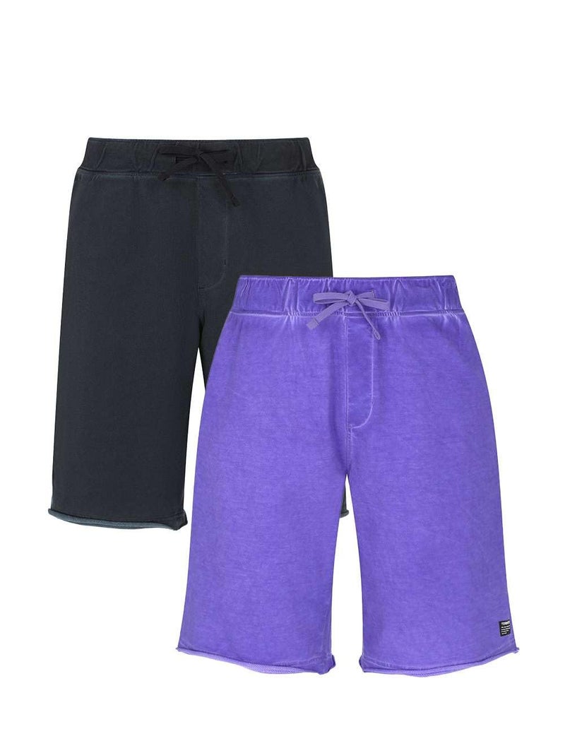 Termit Men's 2-Pack Shorts – 100% Cotton, Adjustable Drawstring Waist, Comfortable Fit with 3 Pockets, Ideal for Skateboarding & Activities - Image 1