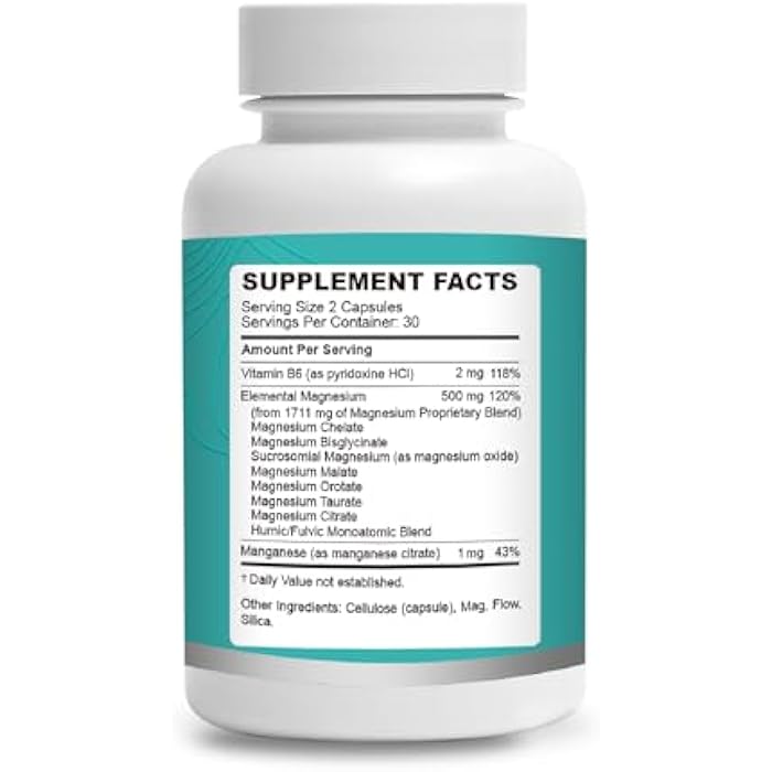 Herbal Bee 7-in-1 Magnesium Complex Capsules - High Absorption Memory, Sleep & Mood Support - Magnesium Glycinate, Malate, Taurate, Citrate and More - Vegan, Gluten-Free, Soy-Free | 60 Capsules - Image 2