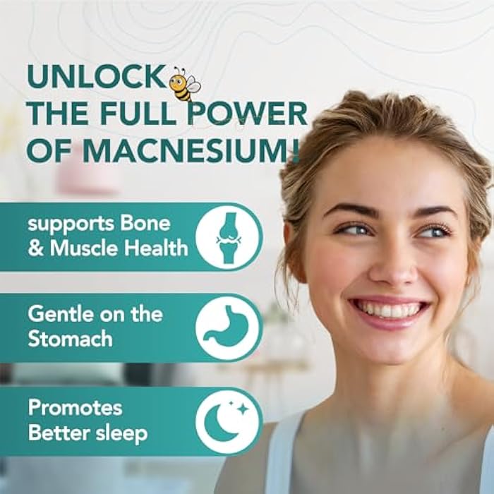 Herbal Bee 7-in-1 Magnesium Complex Capsules - High Absorption Memory, Sleep & Mood Support - Magnesium Glycinate, Malate, Taurate, Citrate and More - Vegan, Gluten-Free, Soy-Free | 60 Capsules - Image 4
