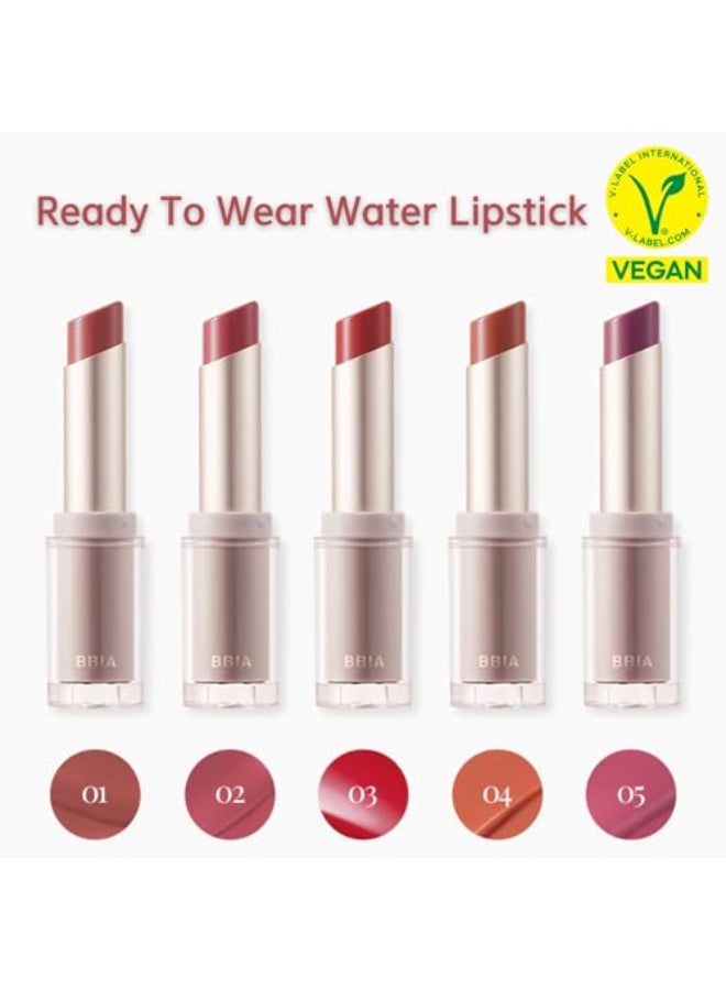 BBI@ BBIA BBIA Ready To Wear Water Lipstick Sheer LongLasting Lip Gloss Stick Glowy Glossy Texture Moisturizing Transparent Buildable Color Natural Tinting Korea Lip Makeup 01 WET MANDARINE - Image 3