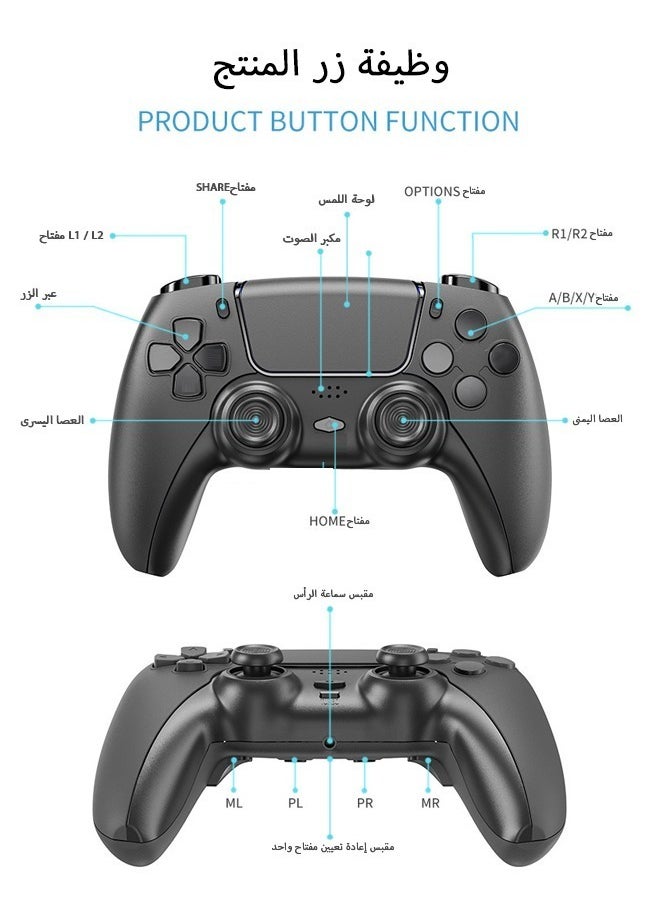 Generic - Wireless Bluetooth Game Controller for Game Console PS3 PS4 PC iOS  Supports Wireless Mode and USB Wired Mode Multi-Device Compatibility Bluetooth Wireless Gamepad - Image 1