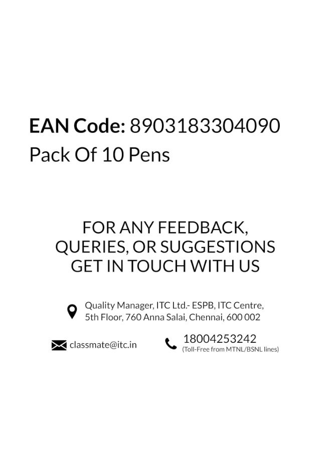 Classmate Hook Ball Pen- Blue (Pack of 10)|Multicolour Body Pens|Attractive Pastel Shades for Boys & Girls|Smooth Writing Ball Pen|Unique Design - Image 4