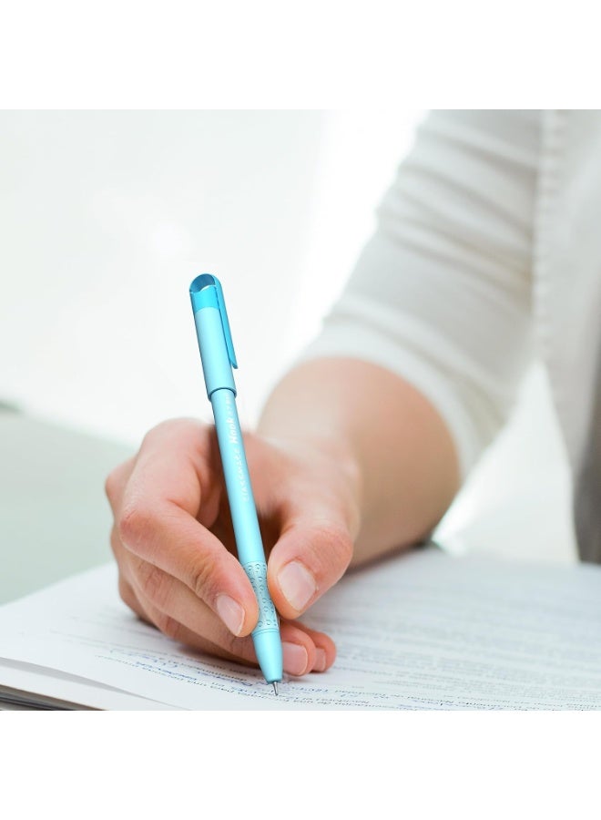 Classmate Hook Ball Pen- Blue (Pack of 10)|Multicolour Body Pens|Attractive Pastel Shades for Boys & Girls|Smooth Writing Ball Pen|Unique Design - Image 5