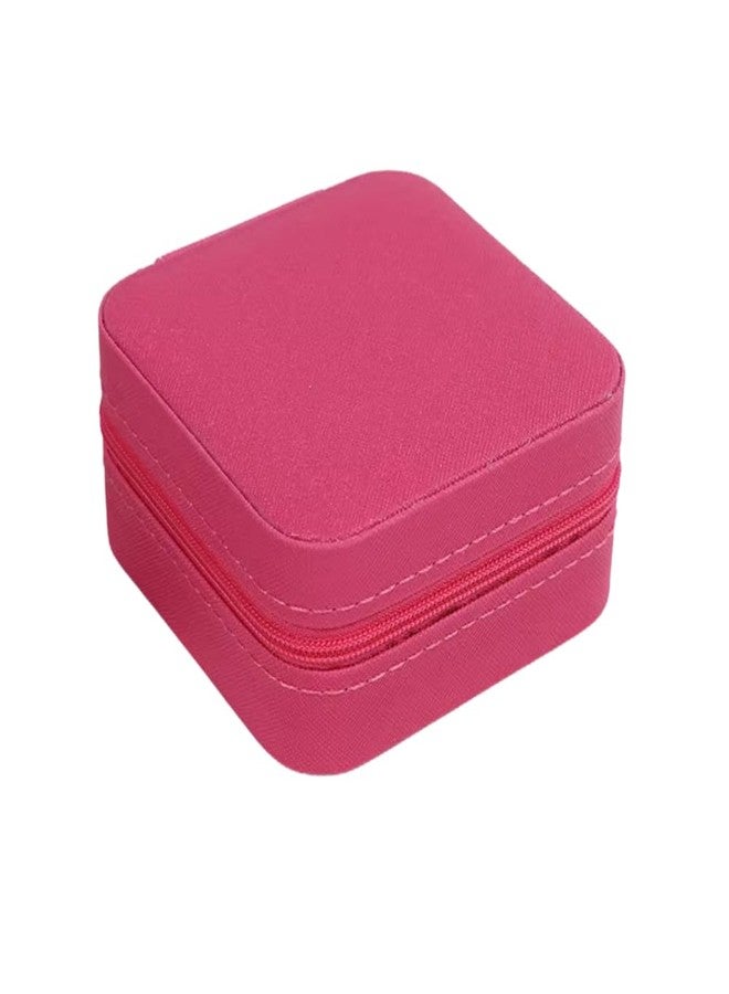 DigiRake Travel Case Jewellery Organizer | Ring Box | Necklace Organizer Box | Locker Box For Jewellery | Gift For Girls & Women | Jewellery Box For Chains, Earrings, Rings & Jhumkas (Magenta) - Image 1