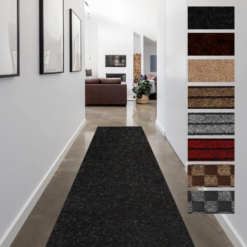 FREADEM Runner Rugs for Hallways 2FT x 6FT Non Slip Kitchen Area Rug Entryway Runner Laundry Room Rug 282 FT Indoor Outdoor Carpet Runners with Rubber Backing Black