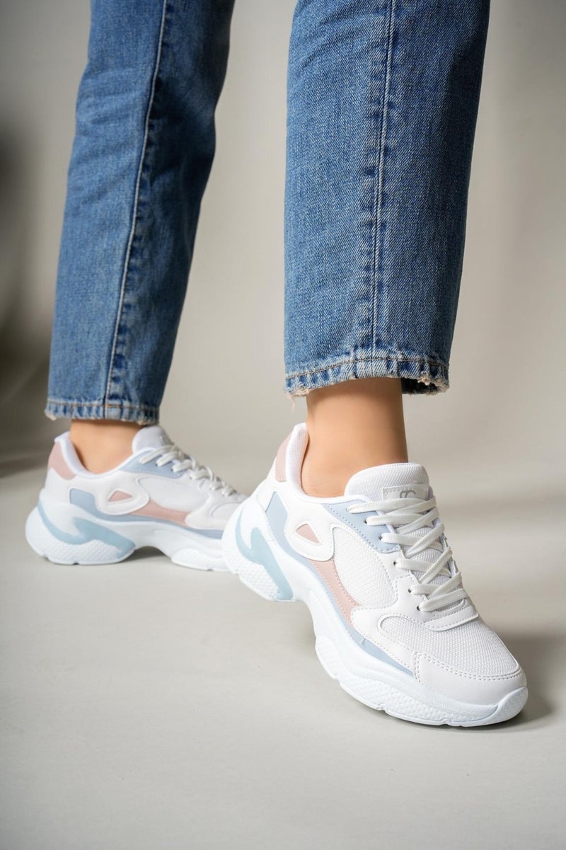 Riccon Women's Sneaker 0012152WHITE Powder Blue - Image 2