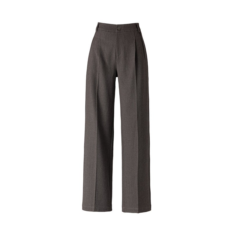 Grey Tencel Wool Slim Fit Trousers Women black - Image 5