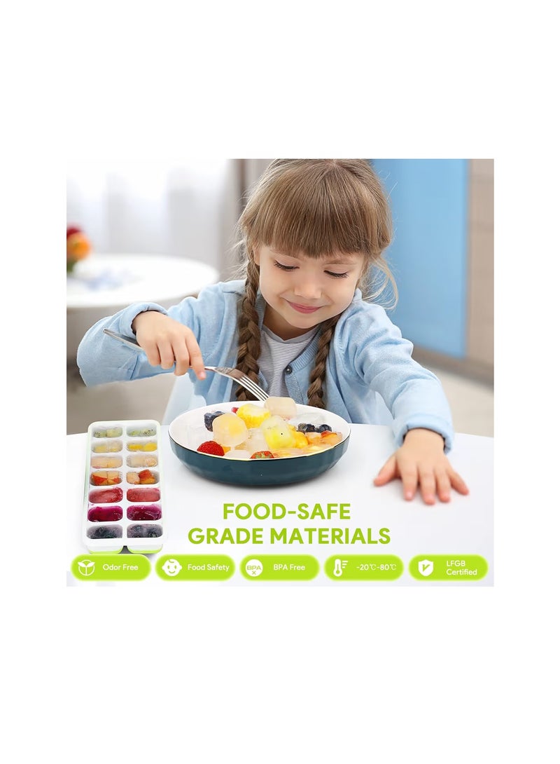 Airabc Ice Cube Tray, Pack of 4 Silicone Ice Cube Trays with Lid, Space-Saving and Stackable, LFGB Certified and BPA-Free Square Ice Cube Trays Easy to Remove - Small size - Image 2
