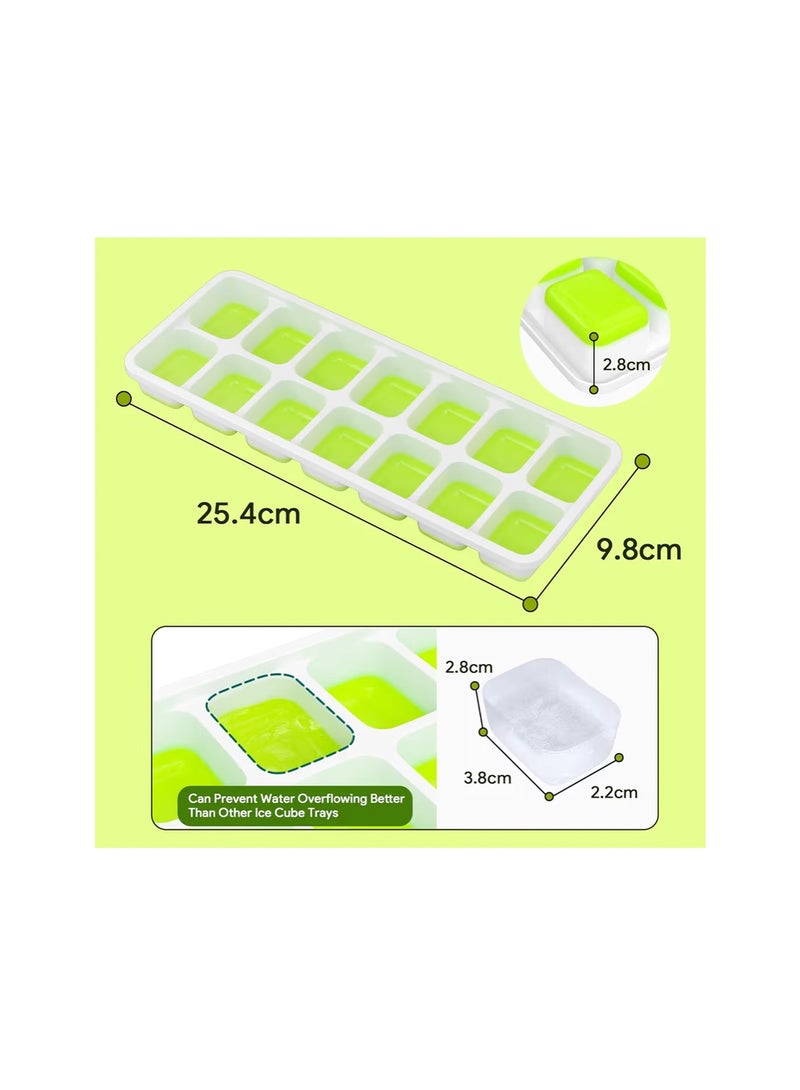 Airabc Ice Cube Tray, Pack of 4 Silicone Ice Cube Trays with Lid, Space-Saving and Stackable, LFGB Certified and BPA-Free Square Ice Cube Trays Easy to Remove - Small size - Image 3