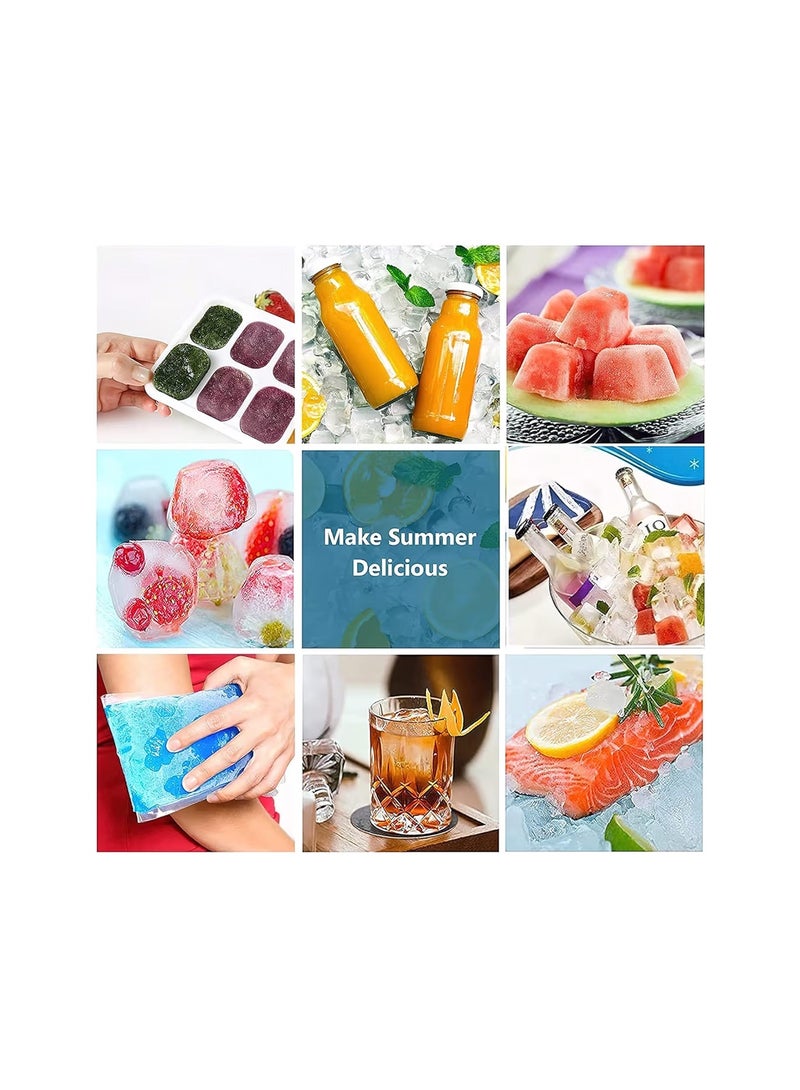 Airabc Ice Cube Tray, Pack of 4 Silicone Ice Cube Trays with Lid, Space-Saving and Stackable, LFGB Certified and BPA-Free Square Ice Cube Trays Easy to Remove - Small size - Image 5