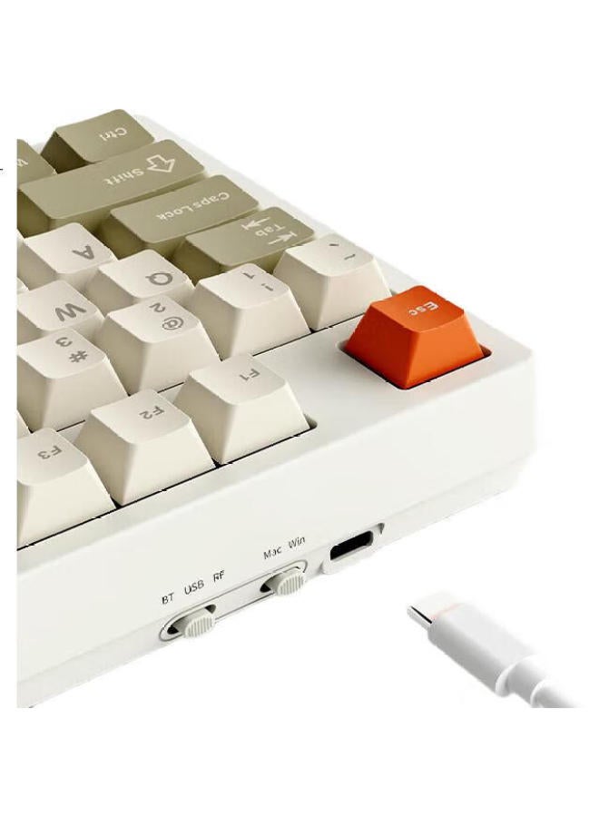 Ajazz Ajazz Ak35Iv3 Max Tri-Mode Hot-Swappable Mechanical Keyboard, Gasket Structure, Pbt Keycaps, Tft Color Screen, Fr4 Gold-Plated Mounting Plate, Rgb, Blue And White, Avocado Switch - Image 2