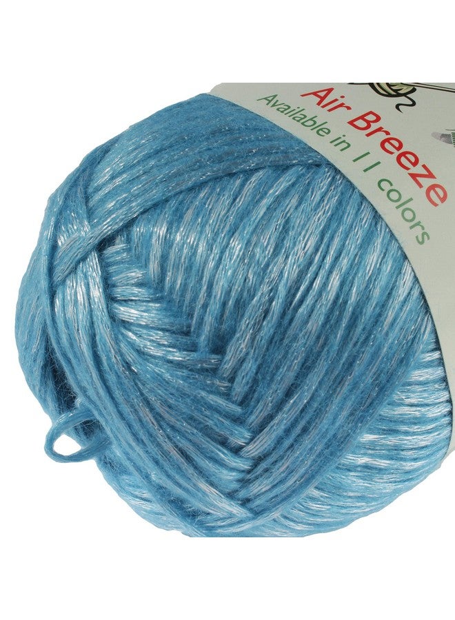 بامبو إم إن خيوط Jubileeyarn Air Breeze غزل أكريليك ناعم الوزن 50 جم/خصلة خصلة باللون الأزرق 4 خصلات - Image 3