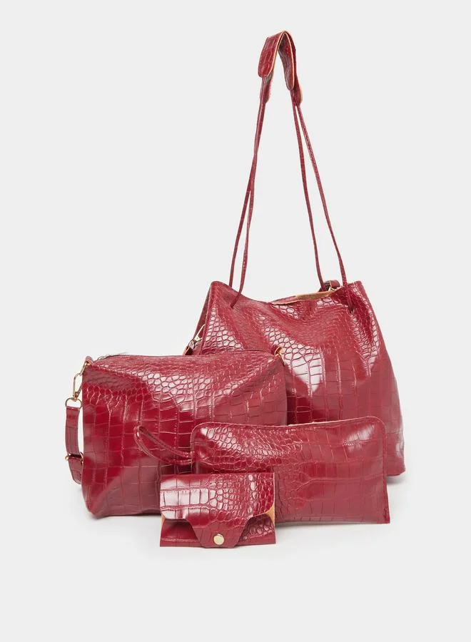 Styli Styli Set of 4 - Croc Textured Bag