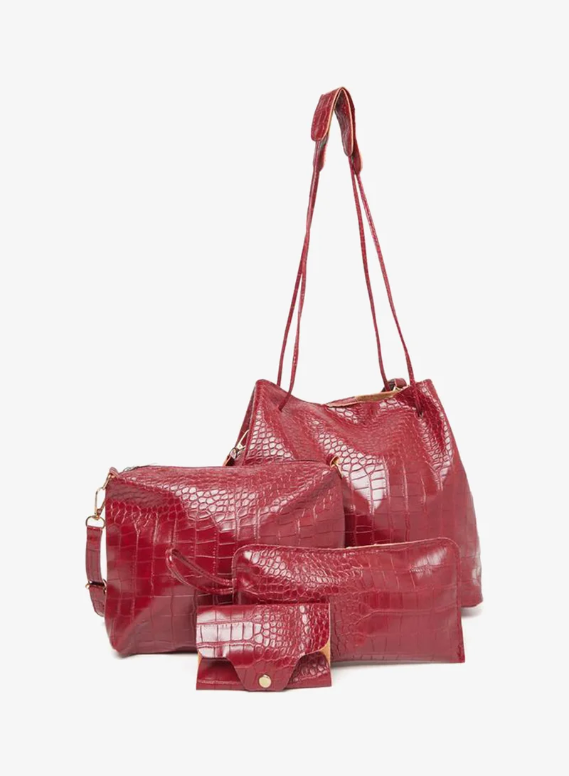 Styli Styli Set of 4 - Croc Textured Bag