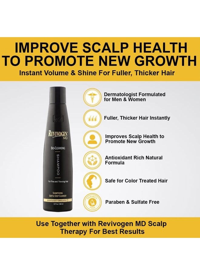 Revivogen MD MD Bio-Cleansing Shampoo for Thinning Hair, DHT Blocker Shampoo, Hair Loss Shampoo, Shampoo Thinning Hair, Soothes Scalp, Routine Shampoo for Women/Men Hair Loss, Hair Shampoo, 12oz, 2pk  - Image 4