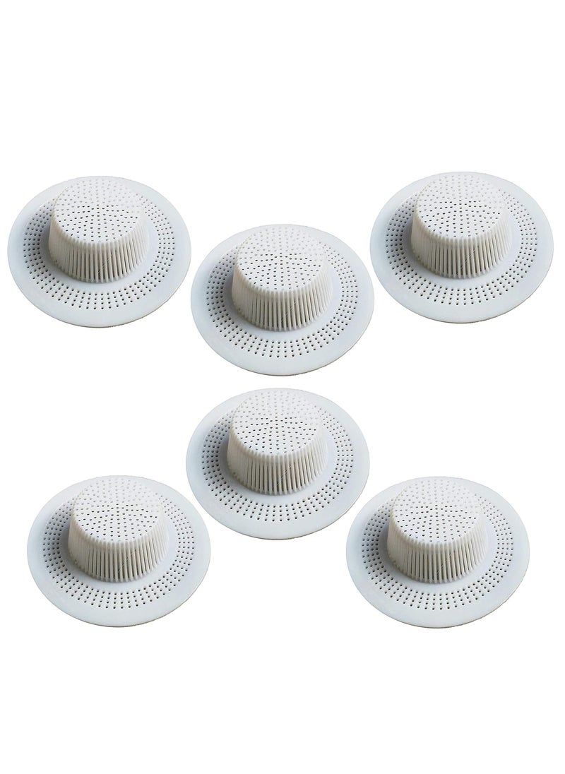 Techhark TechHark Kitchen Sink Strainer Jali Waste Filter | Plastic Drain Basin Basket Filter Cup Drainer Sink Jali (Pack Of 6, White), 4 Cm X 6.5 Cm  - Image 1