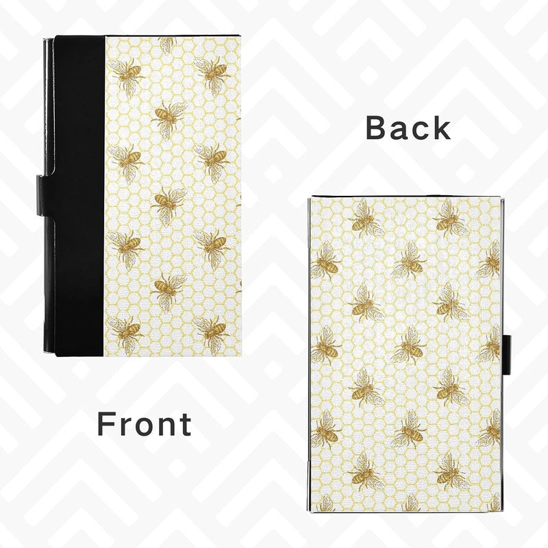 senya Honey Bee Business Card Holder for Men WomenBusiness Card Case Slim Design Pocket Card Holders Name Card Holder Box Credit Card Carrier Stainless Steel - Image 4
